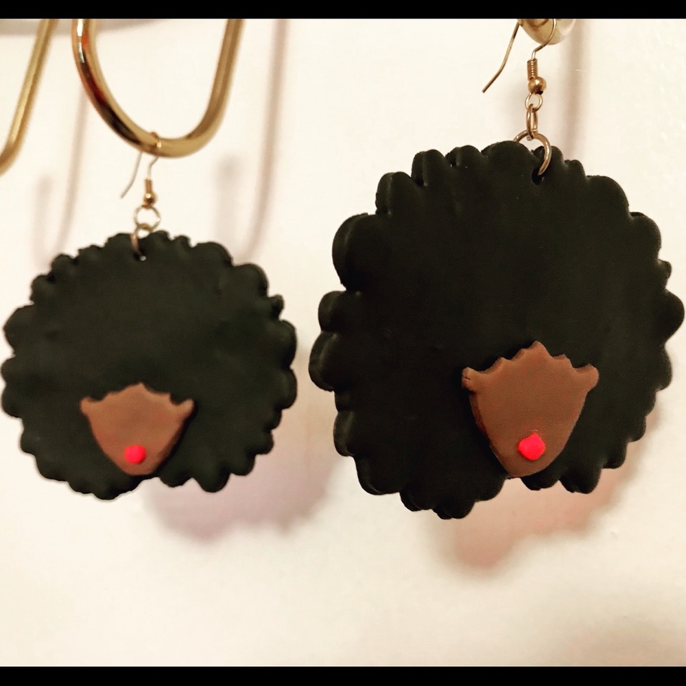Afro Clay Earrings